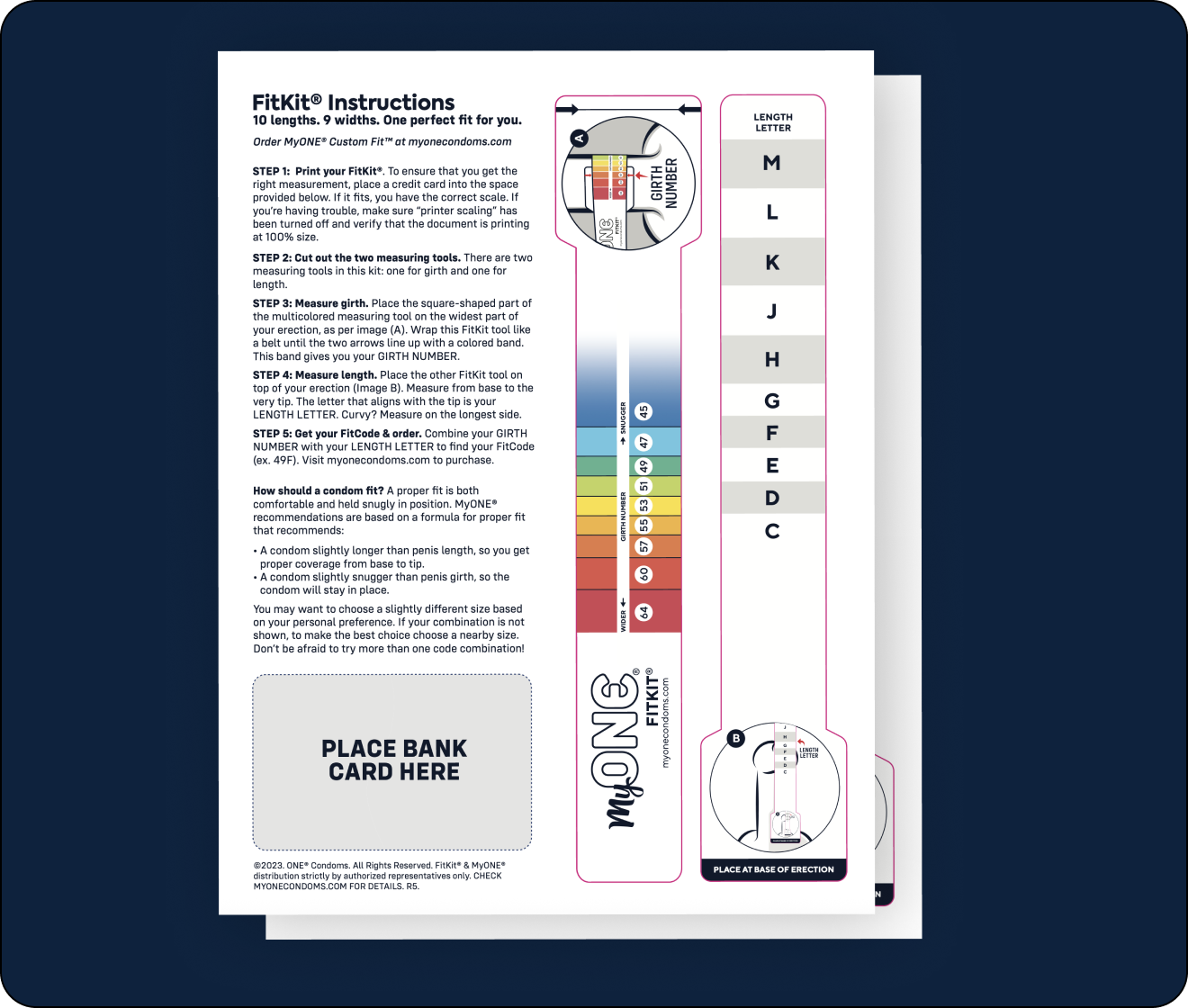 fit kit instructions with blue background