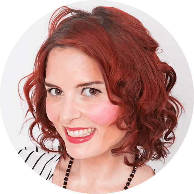 Woman with red hair and a white background
