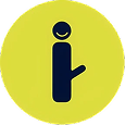 i with yellow background