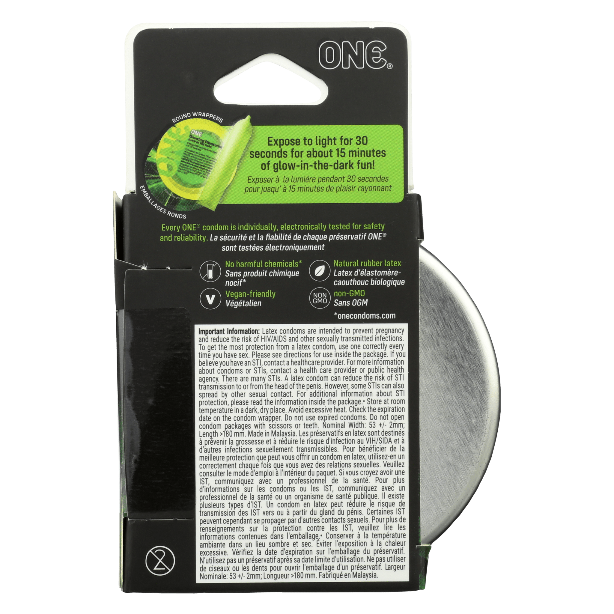 One Condom Glow In ONE® Glowing Pleasures™ Condoms | Glow in the Dark Condoms